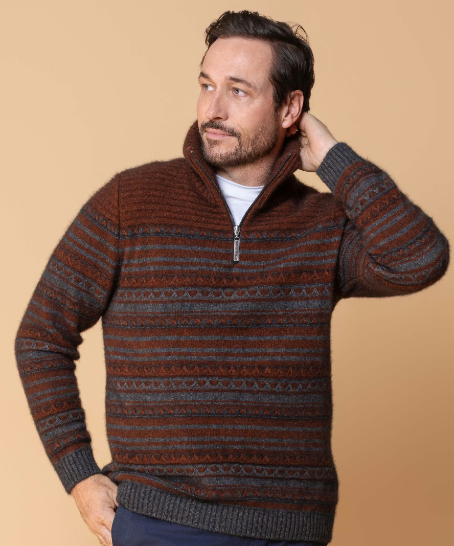 Noble Wilde Artisan Half Zip Men's Pullover Possum-Merino