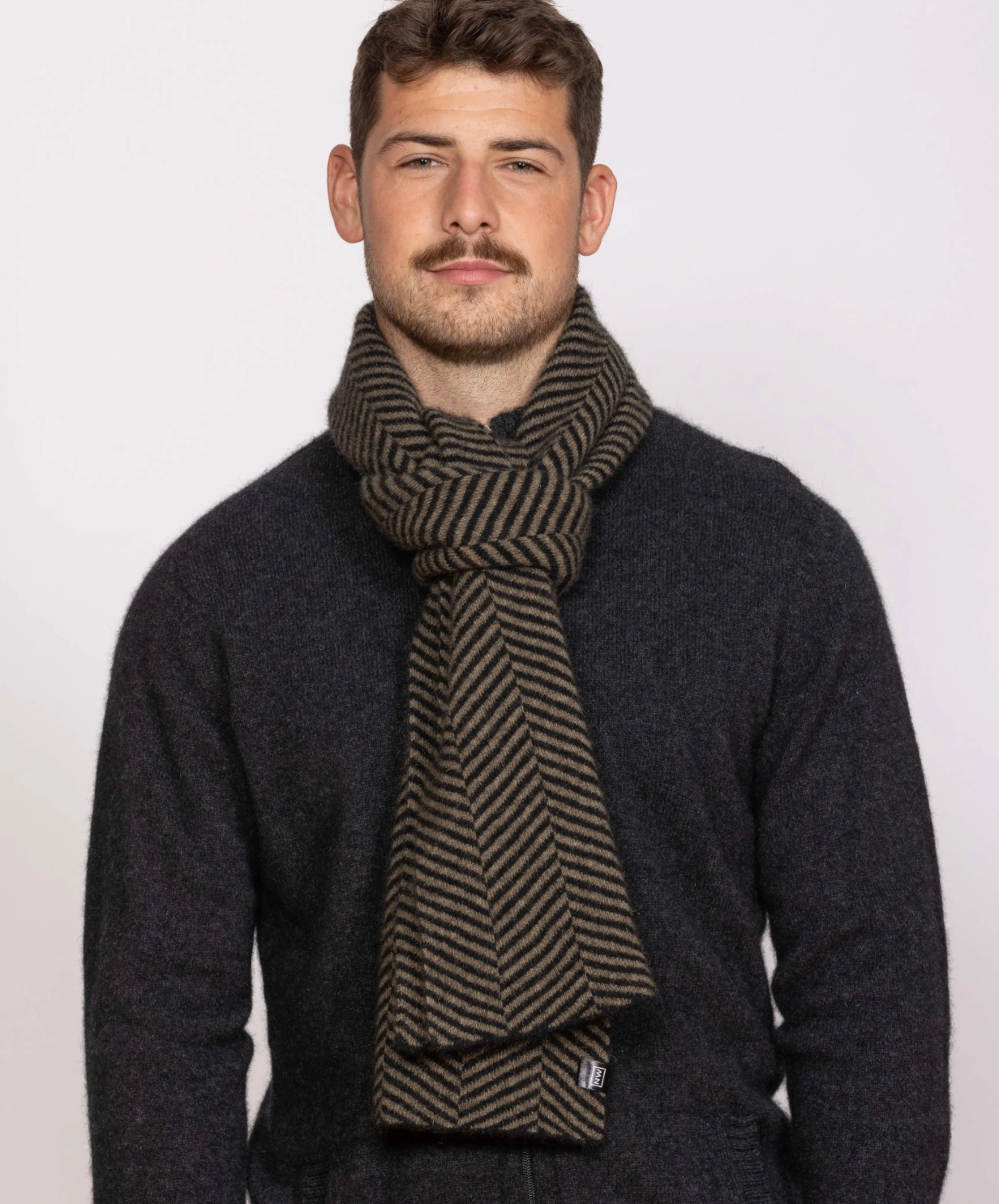 Noble Wilde Cheveron Scarf Herringbone Possum-Merino