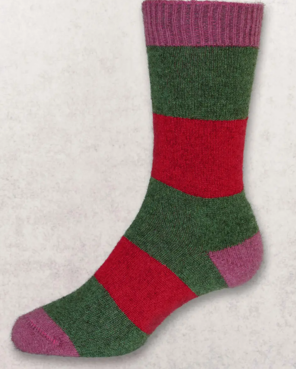 Noble Wilde Sock Striped Hoop Possum-Merino