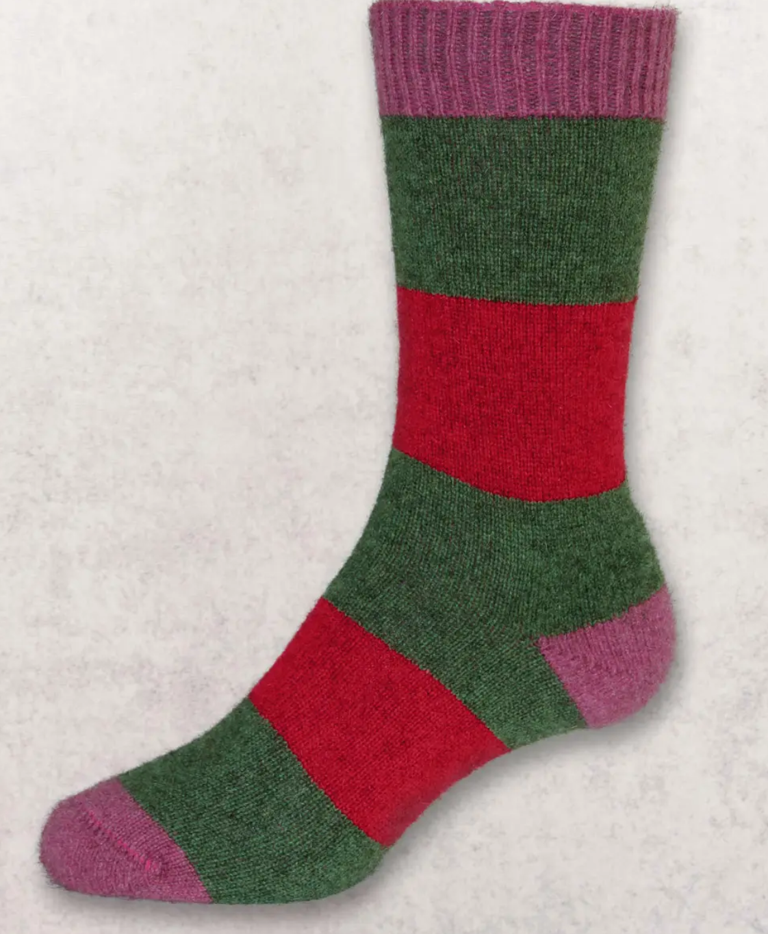 Noble Wilde Sock Striped Hoop Possum-Merino