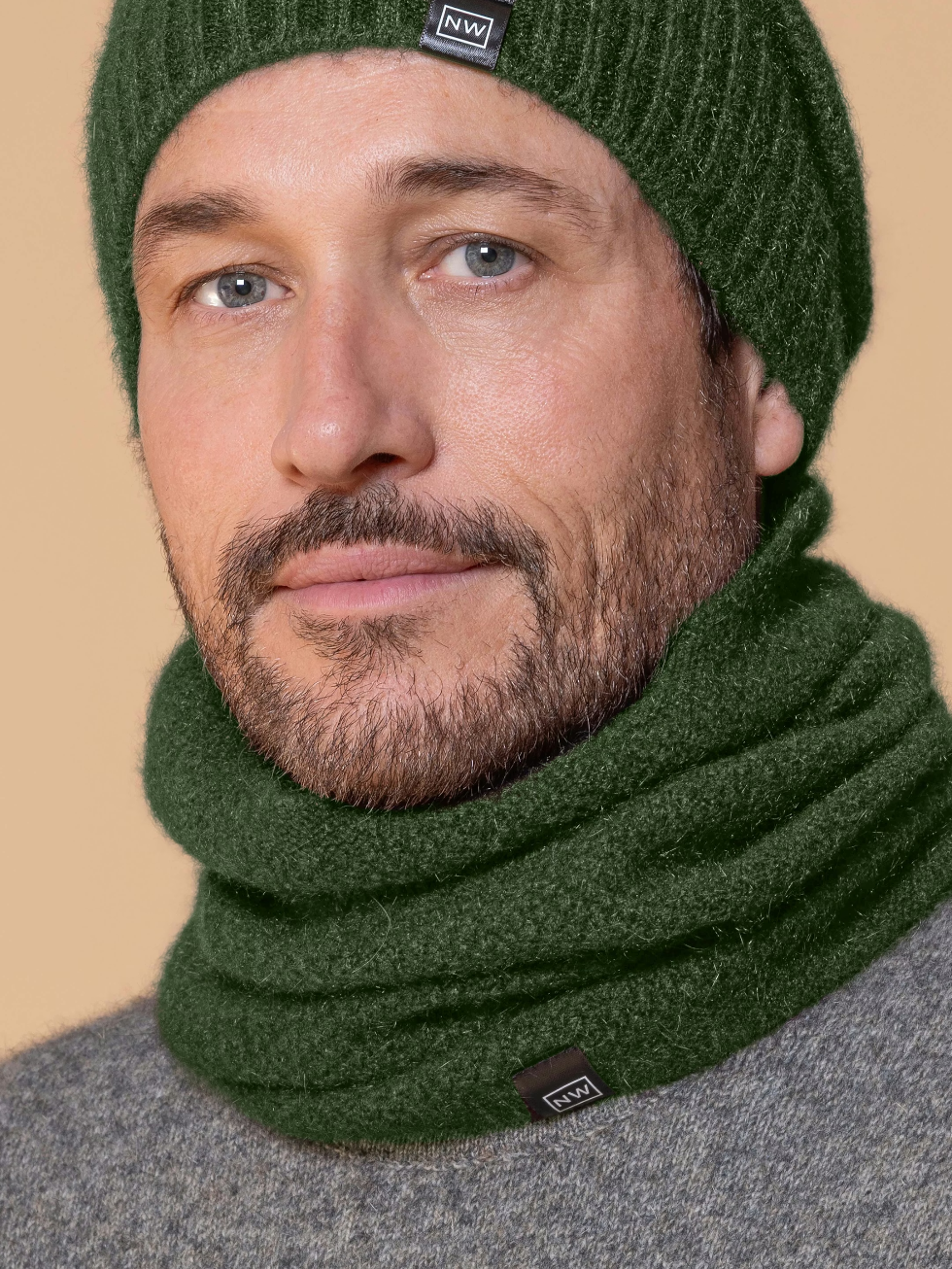Noble Wilde Loop Neck Warmer Moss Possum-Merino