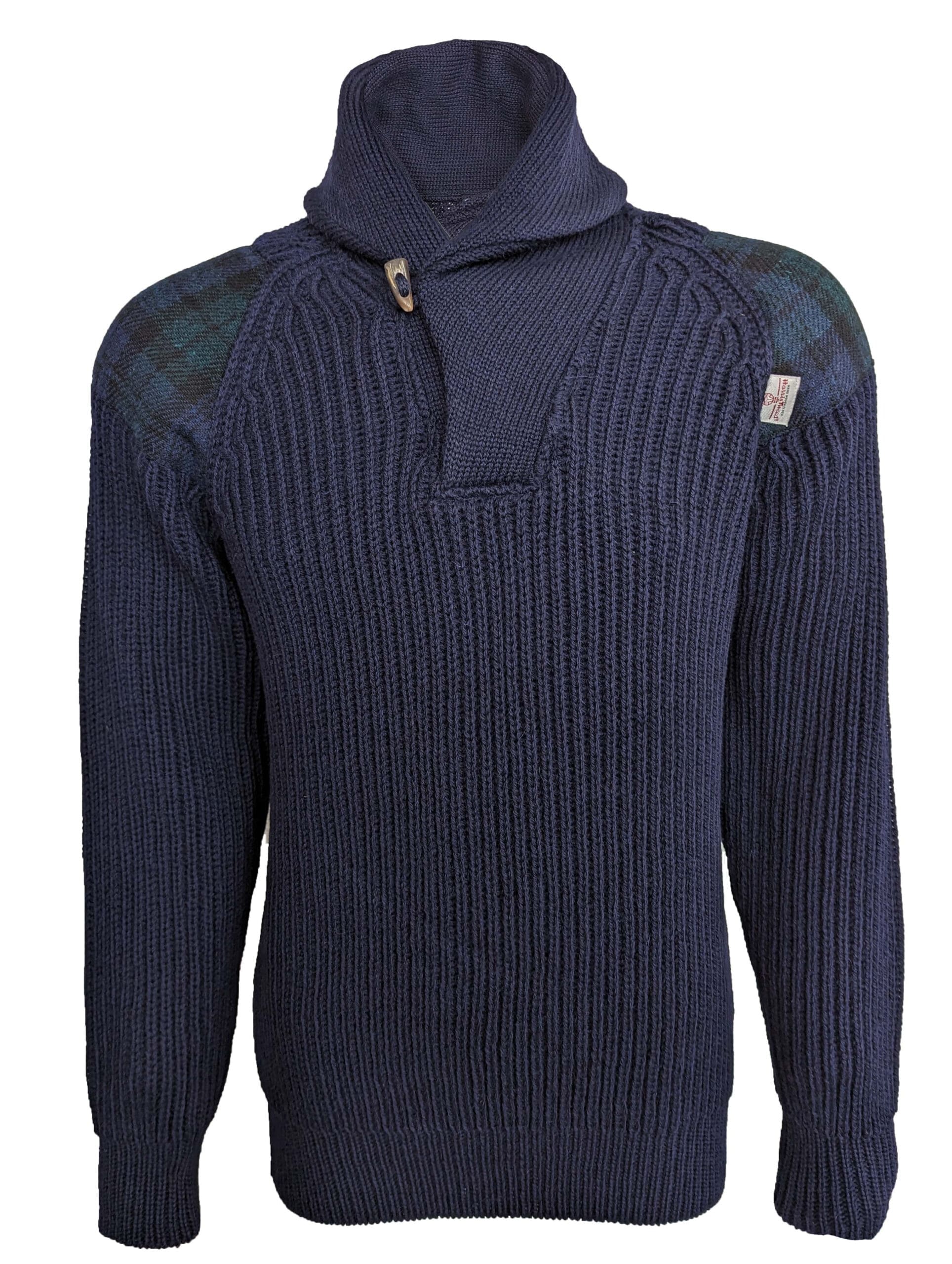 Harris Tweed Shawl Collar Pullover- Outdoor Knitwear Byreman