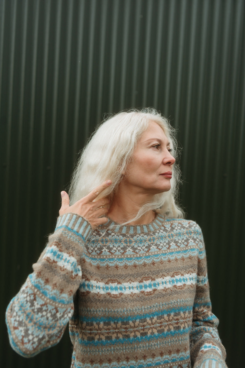 Eribé Kinross Sweater Latte Fairisle P4218-PL