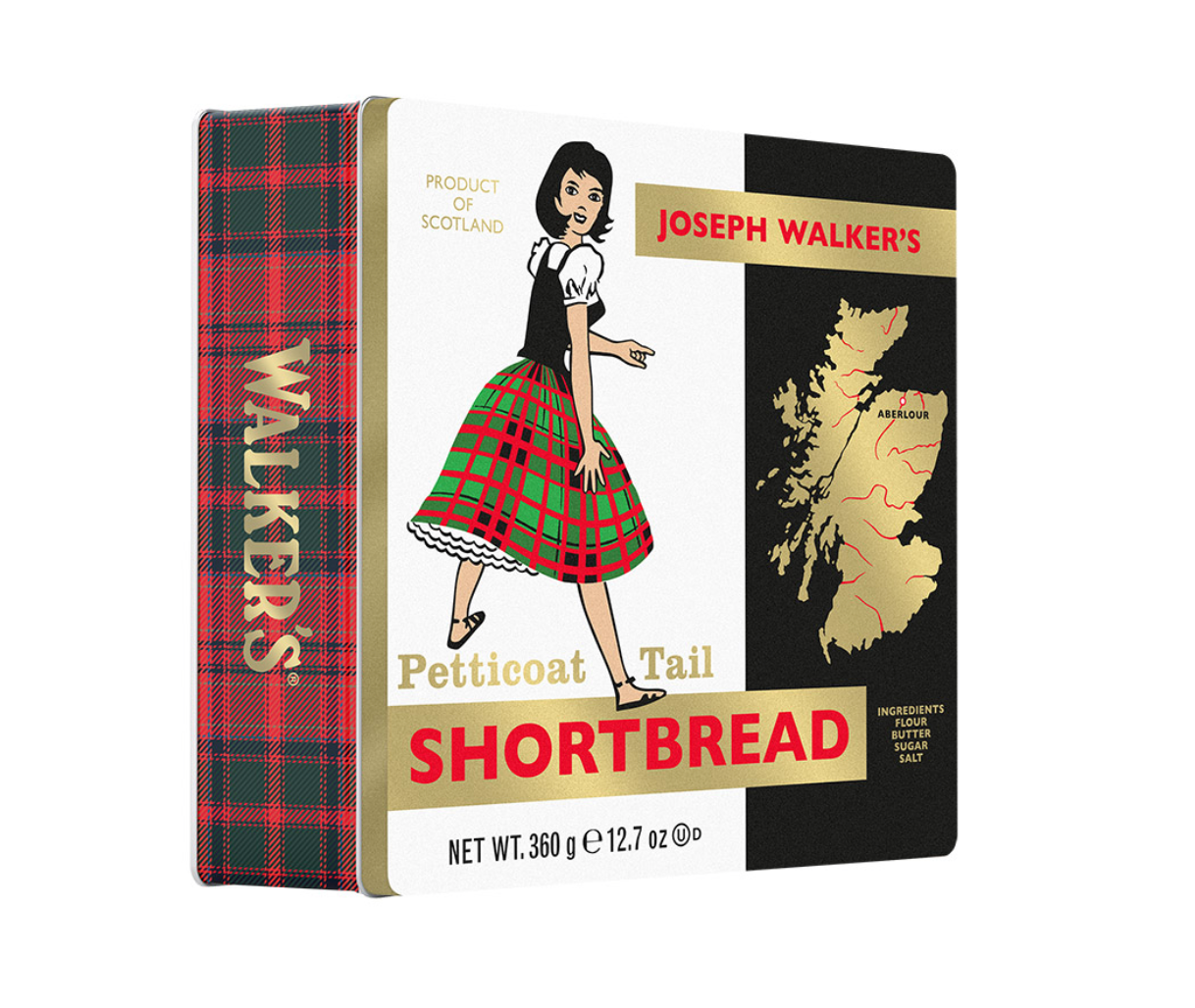 Walkers Petticoat Tail Shortbread Retro Dose - Walkers Shortbread Sammlerdose