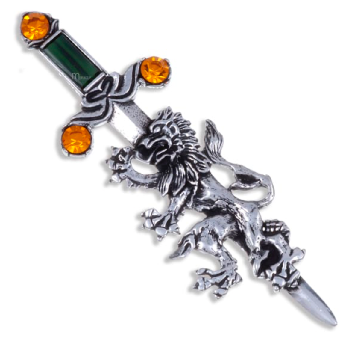 St. Justin MBP411Z - Lion Sword Kilt Pin Topaz