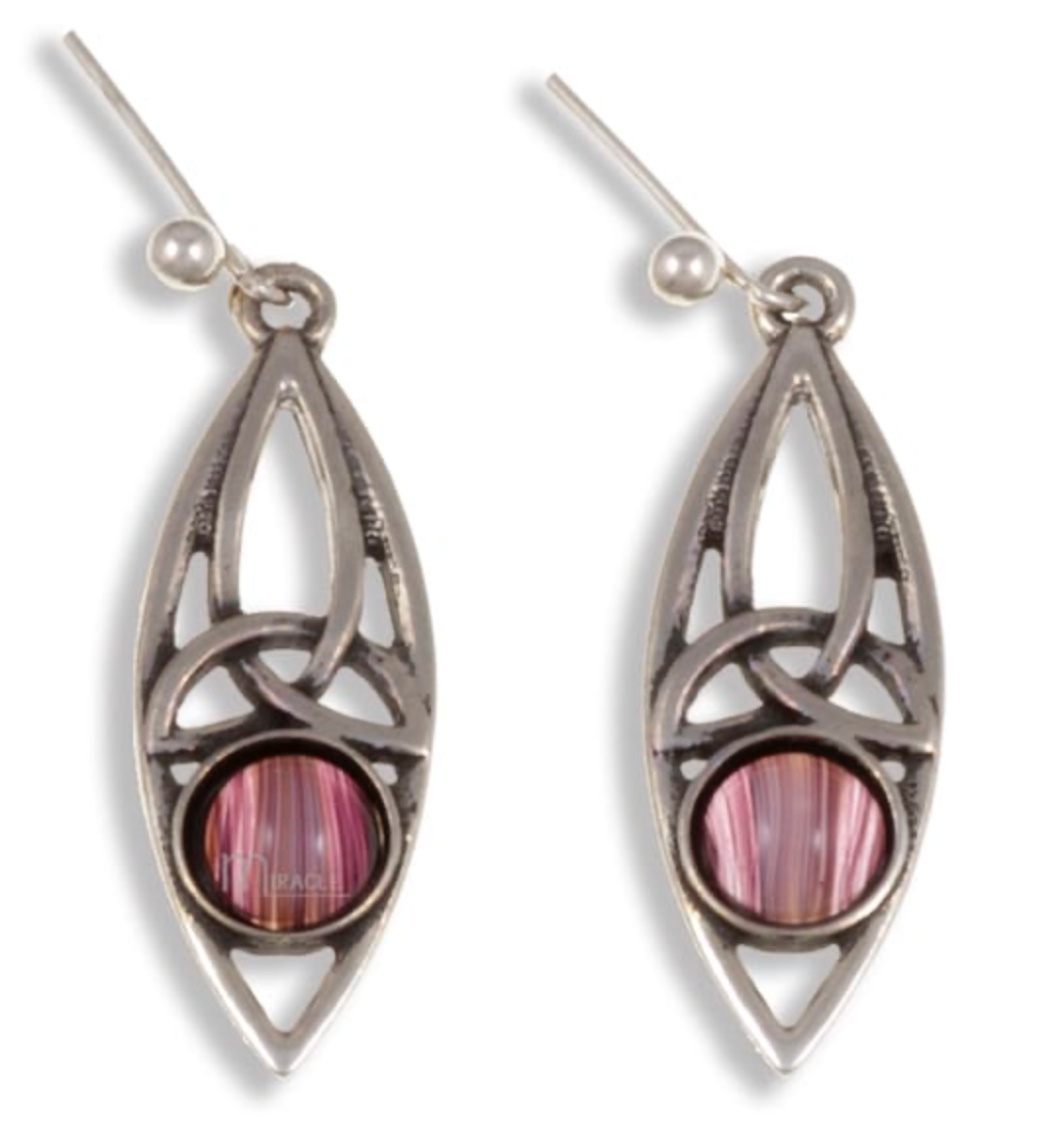 St. Justin MEP289A - Oval Love Knot Drop Earrings