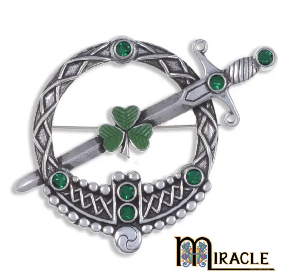 St. Justin MBP385 - Shamrock / Tara Brooch