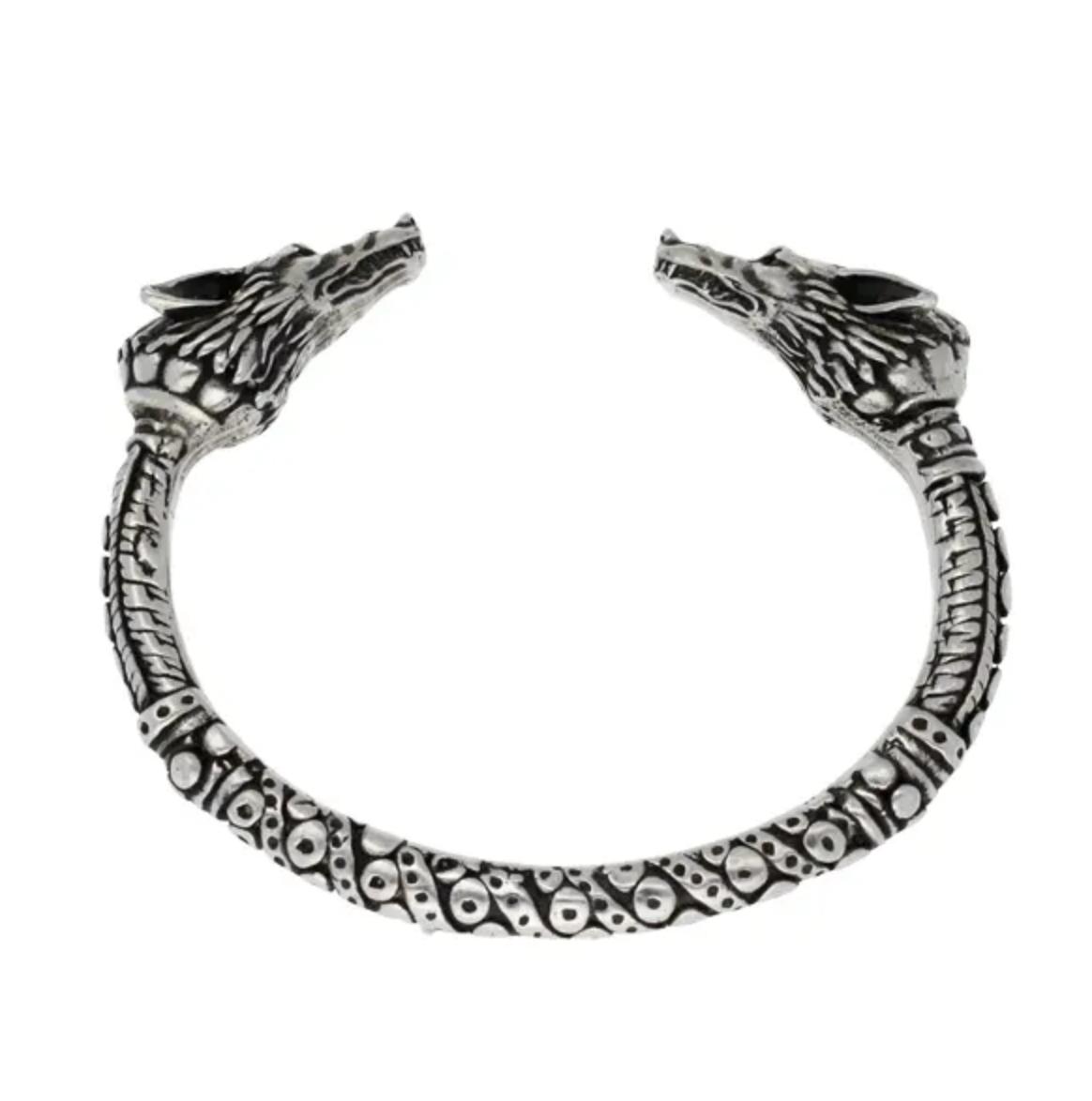 St. Justin TB2037 - Wolf Head Torc Bangle