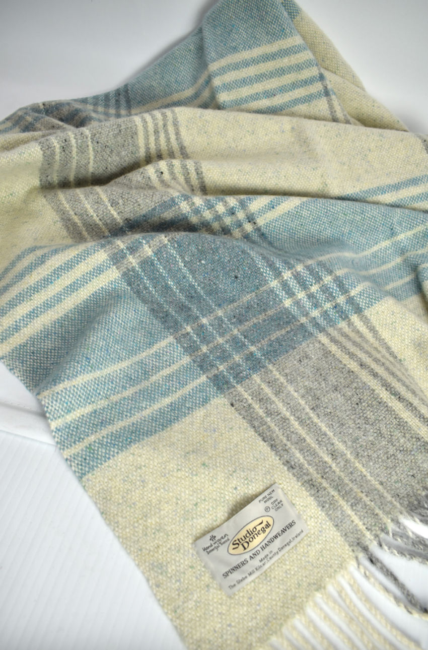 Studio Donegal Throw Donegal Plaid Seafoam