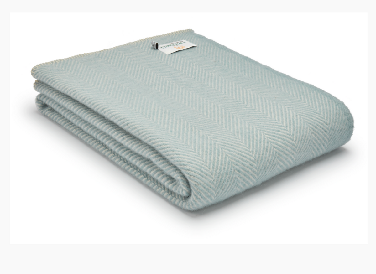 Tweedmill Throw Lifestyle Blanket - Duck Egg Fishbone