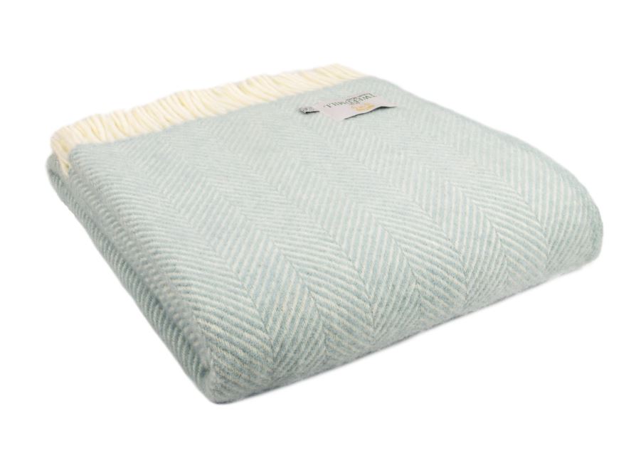 Tweedmill Throw Lifestyle Blanket - Duck Egg Fishbone