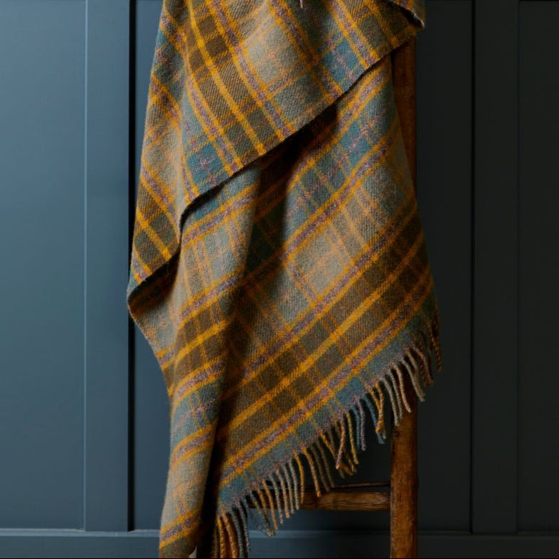 Tweedmill Throw Lifestyle Blanket - Cottage Mustard