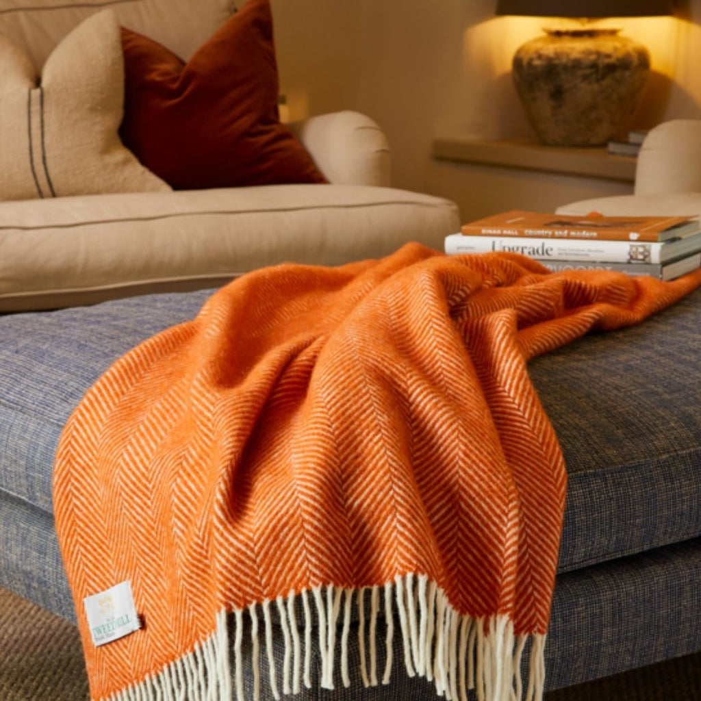 Tweedmill Throw Lifestyle Blanket - Cinnamon Fishbone