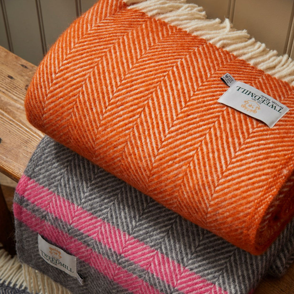 Tweedmill Throw Lifestyle Blanket - Cinnamon Fishbone
