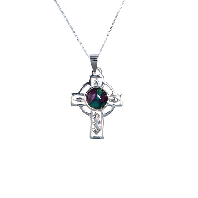 Heathergems pendant silver cross SP401