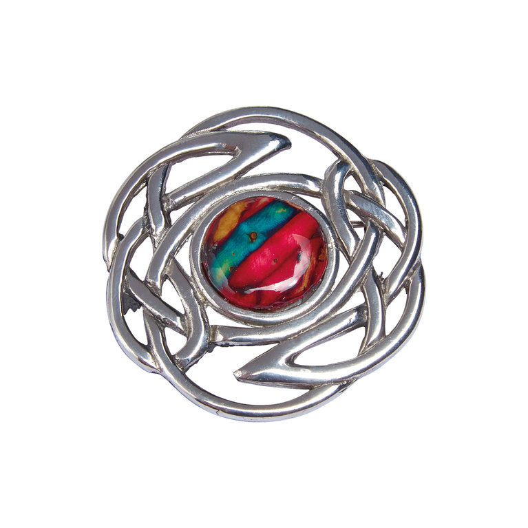 Heathergems Round Celtic Knot Brooch HB58