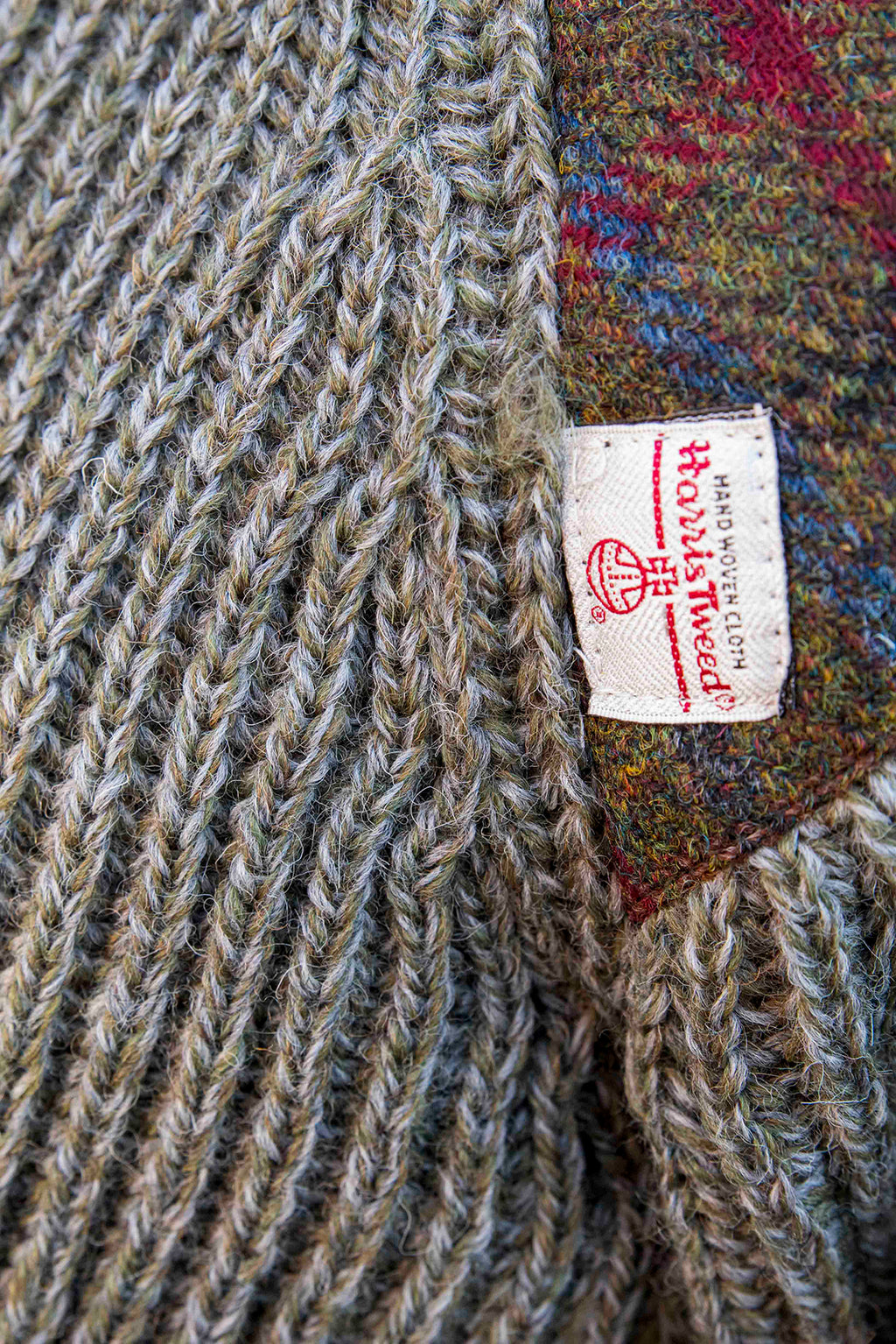 Harris Tweed Patch Crew Pullover- Outdoor Knitwear Gamekeeper