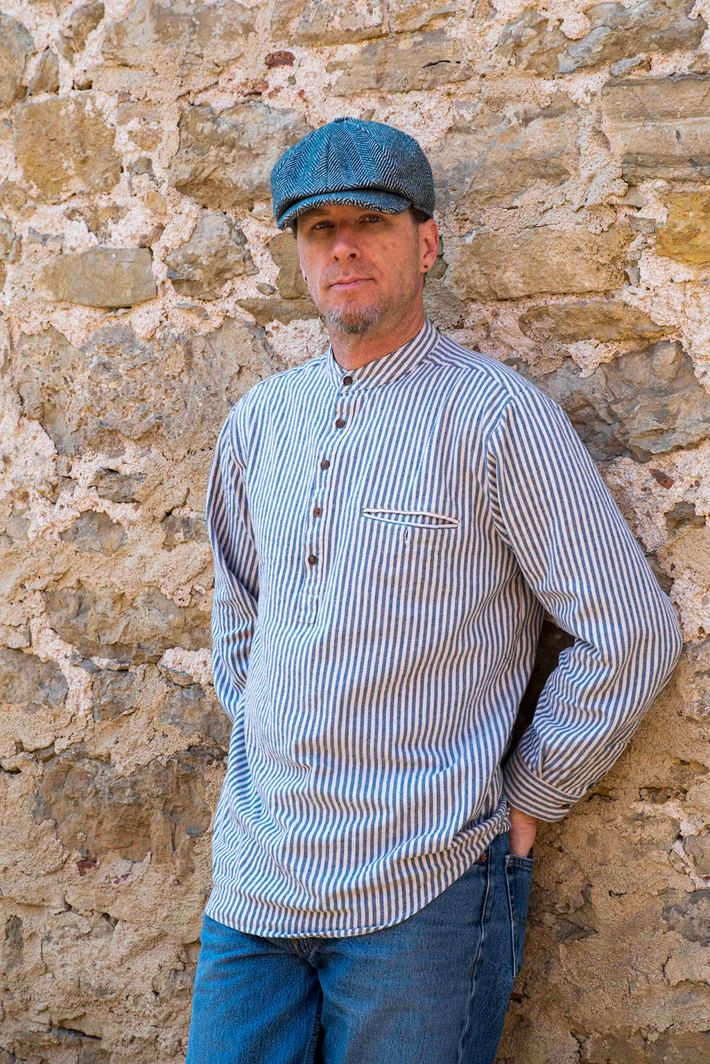 Lee Valley LVC Grandfather Shirt Flannel Blue/Cream