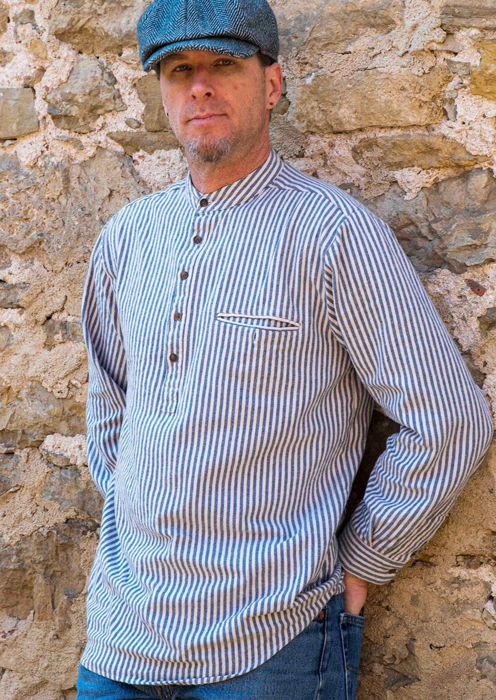 Lee Valley LVC Grandfather Shirt Flannel Blue/Cream
