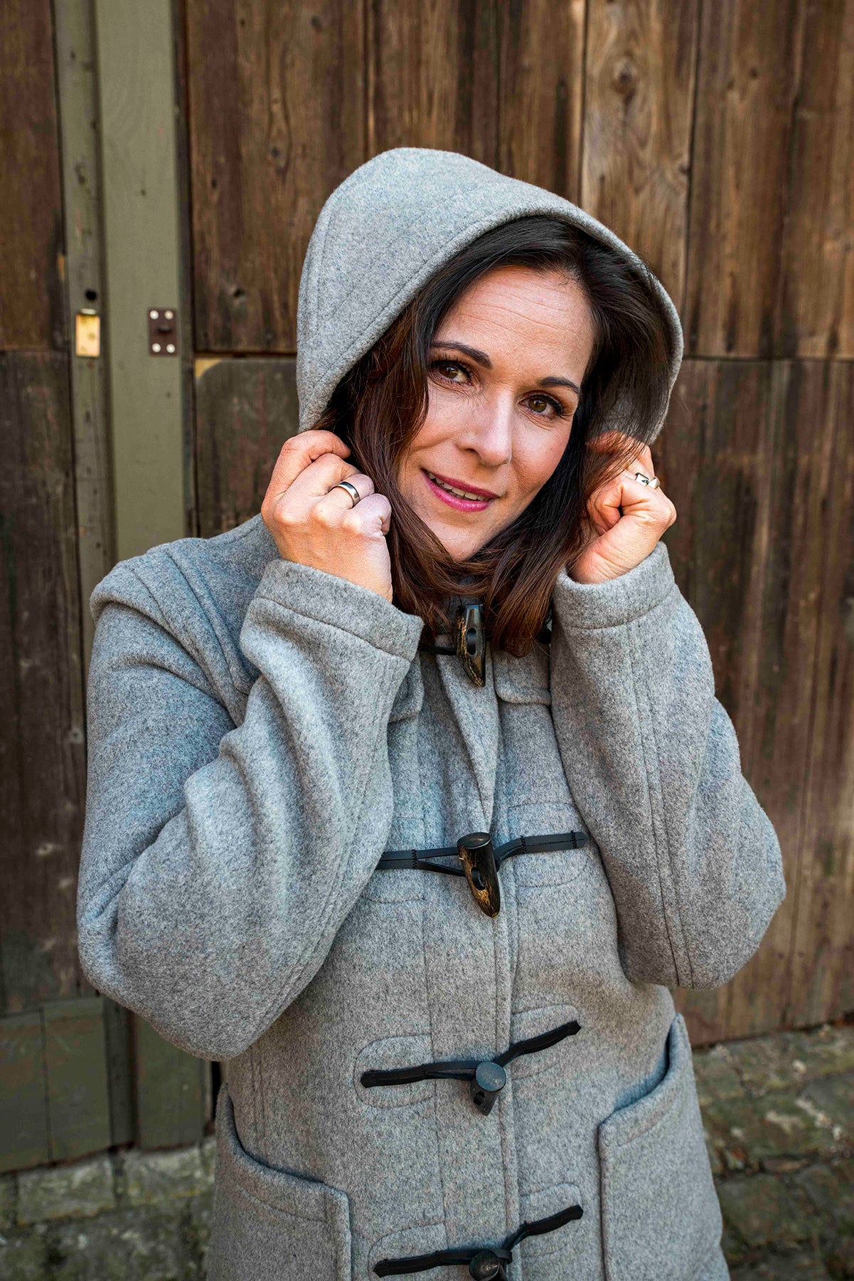 Gloverall Women's Duffle Coat Silver