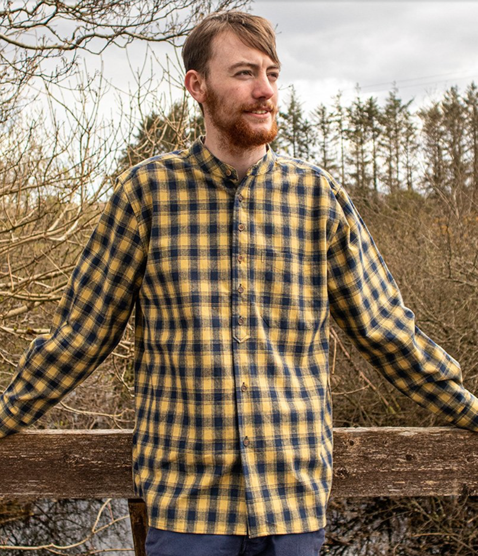 Lee Valley VR11 Grandfather Shirt Cotton Yellow-Blue Check