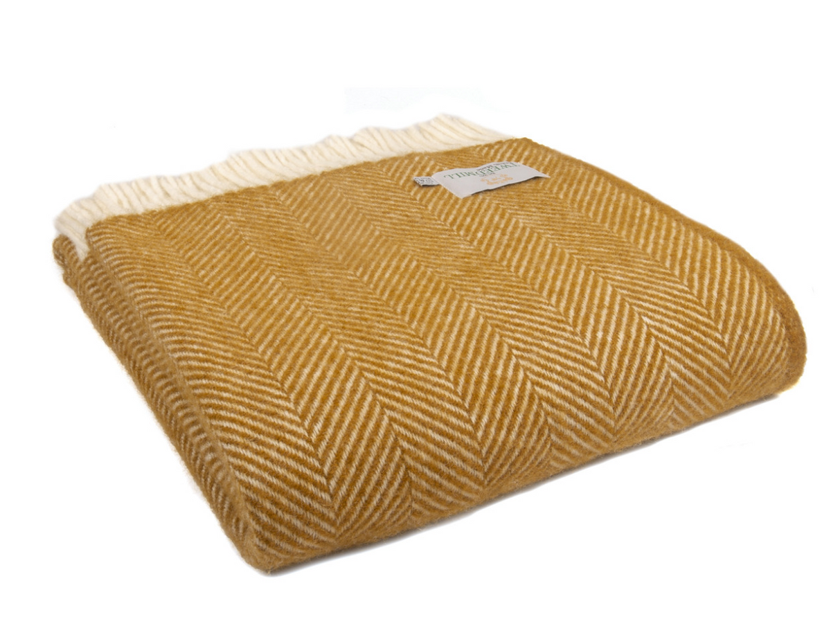 Tweedmill Throw Lifestyle Blanket - English Mustard Fishbone