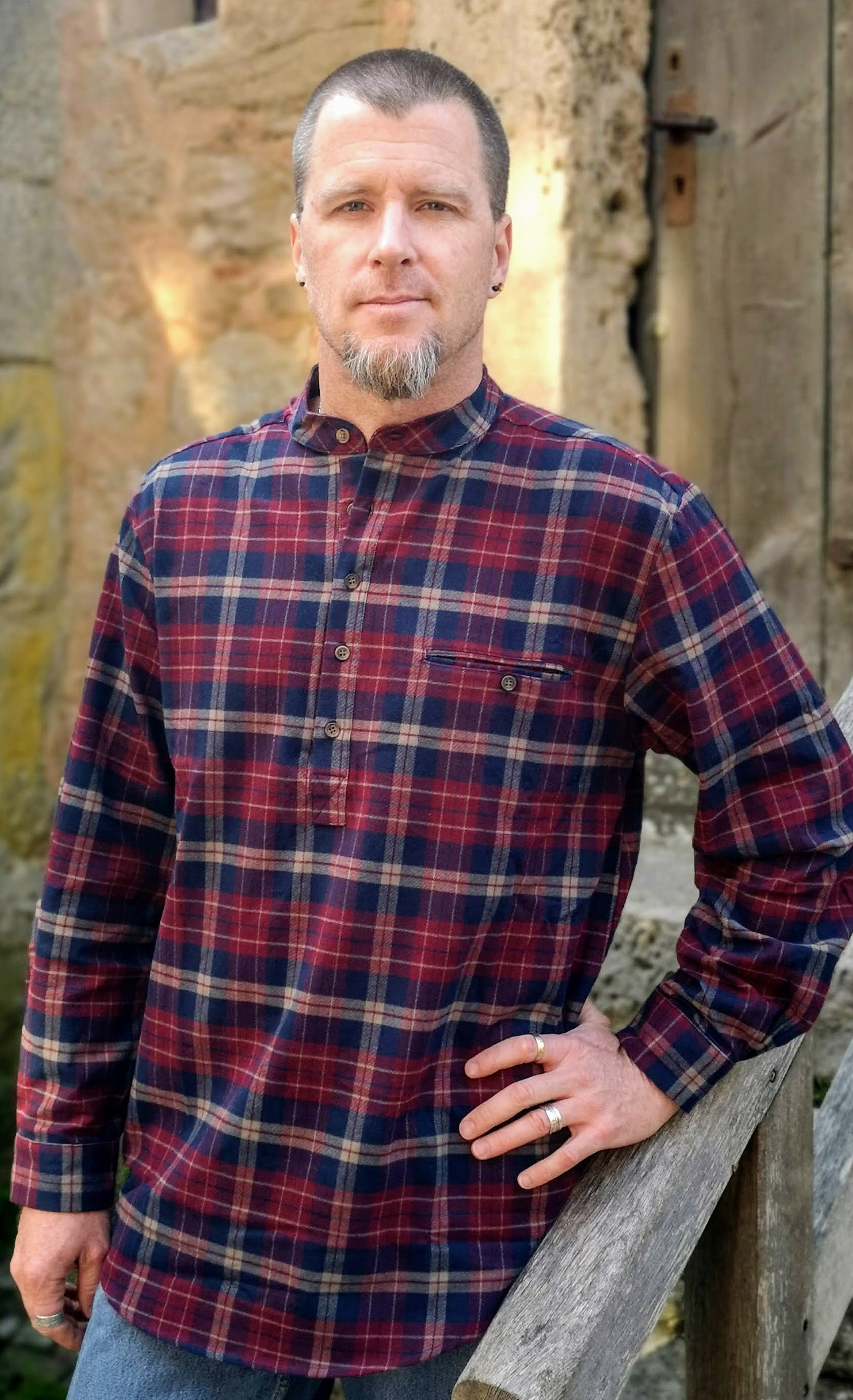 Lee Valley LV10 Grandfather Shirt Flannel Navy-Red Check