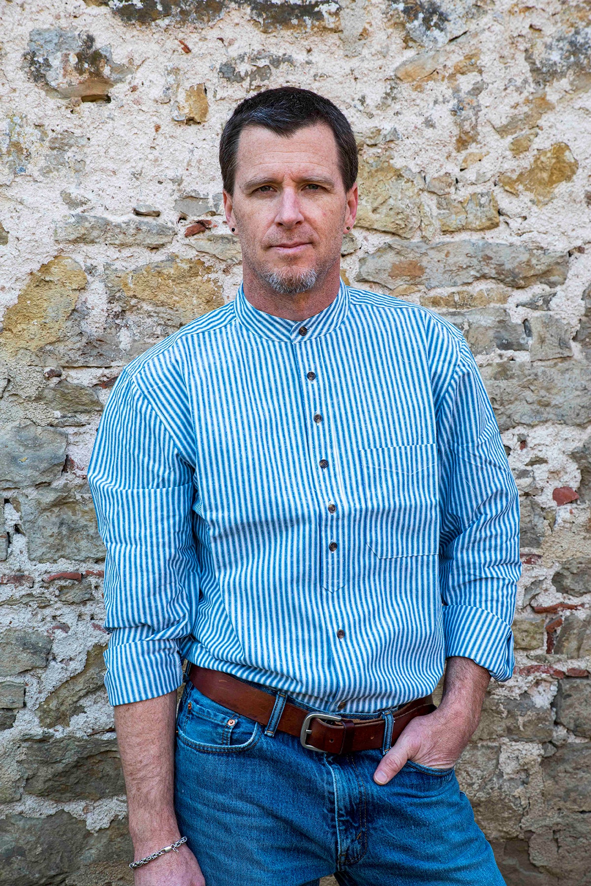 Lee Valley VR17 Grandfather Shirt Cotton Green Striped