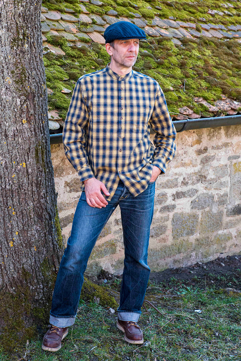 Lee Valley VR11 Grandfather Shirt Cotton Yellow-Blue Check