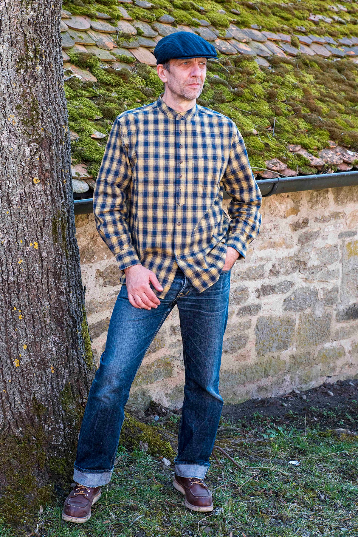 Lee Valley VR11 Grandfather Shirt Cotton Yellow-Blue Check