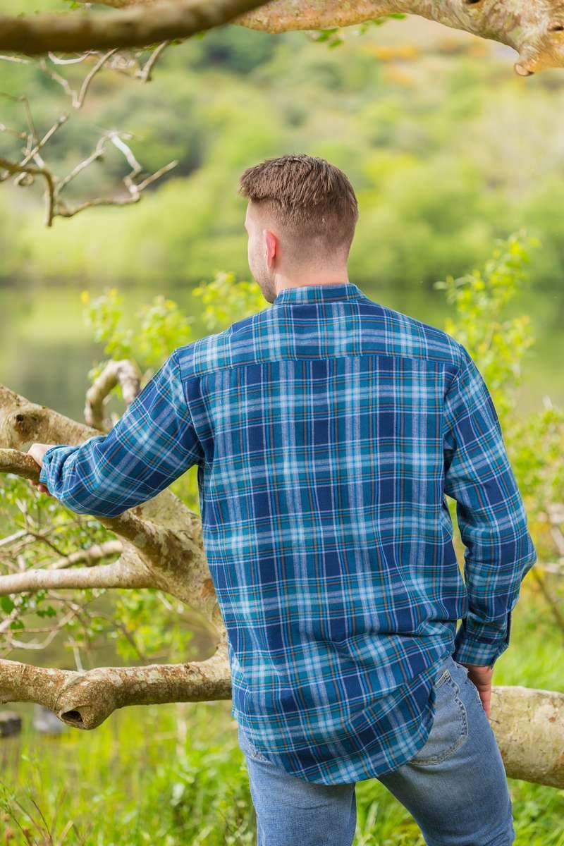Lee Valley LV8 Grandfather Shirt Flannel Blue Check
