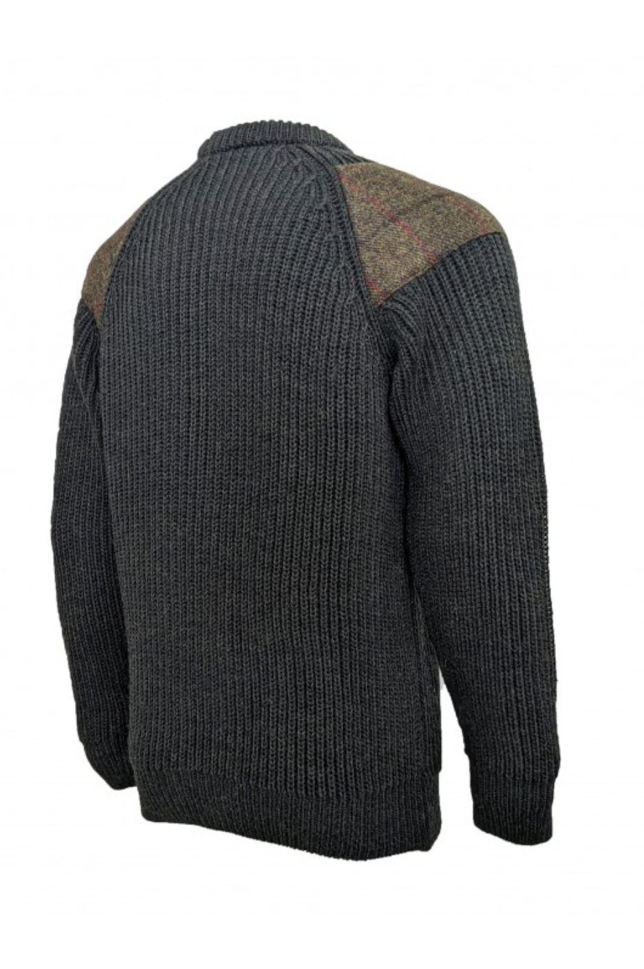 Harris Tweed Patch Crew Pullover- Outdoor Knitwear Gamekeeper