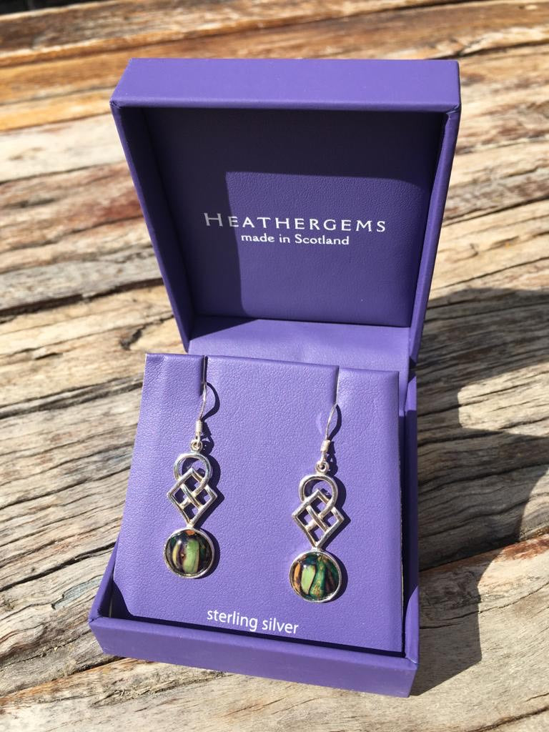 Heathergems Celtic Silver Dop Earrings SE30